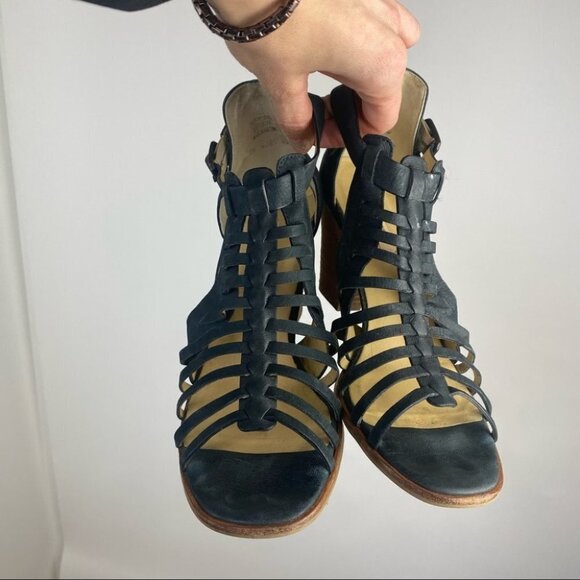 Paul Green | Christy Black Caged‎ Strappy Sandal Heel - Picture 2 of 16